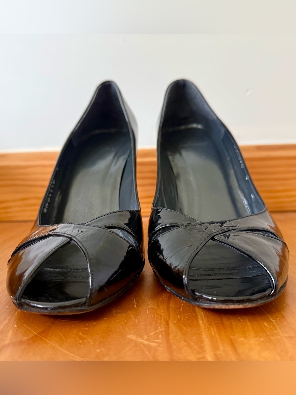 Stuart Weitzman Patent Leather Peep Toe Pumps | Size 9 - Picture 2 of 8